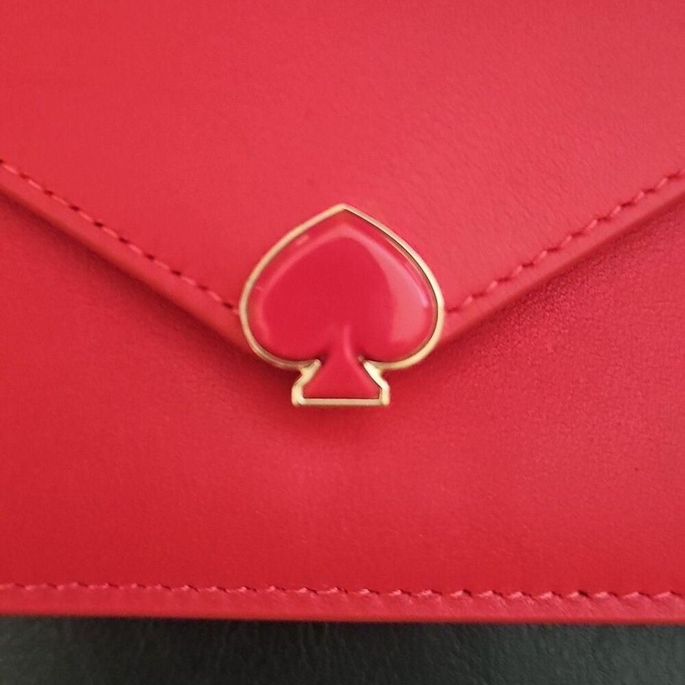 Kate Spade Yours Truly Envelope Wristlet Cherry Red Leather KN781 - Picture 2 of 8